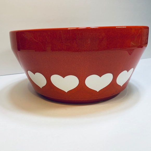 Waechtersbach China Red White HEART 8 7/8" Round Vegetable Serving Bowl **READ** - Picture 3 of 10